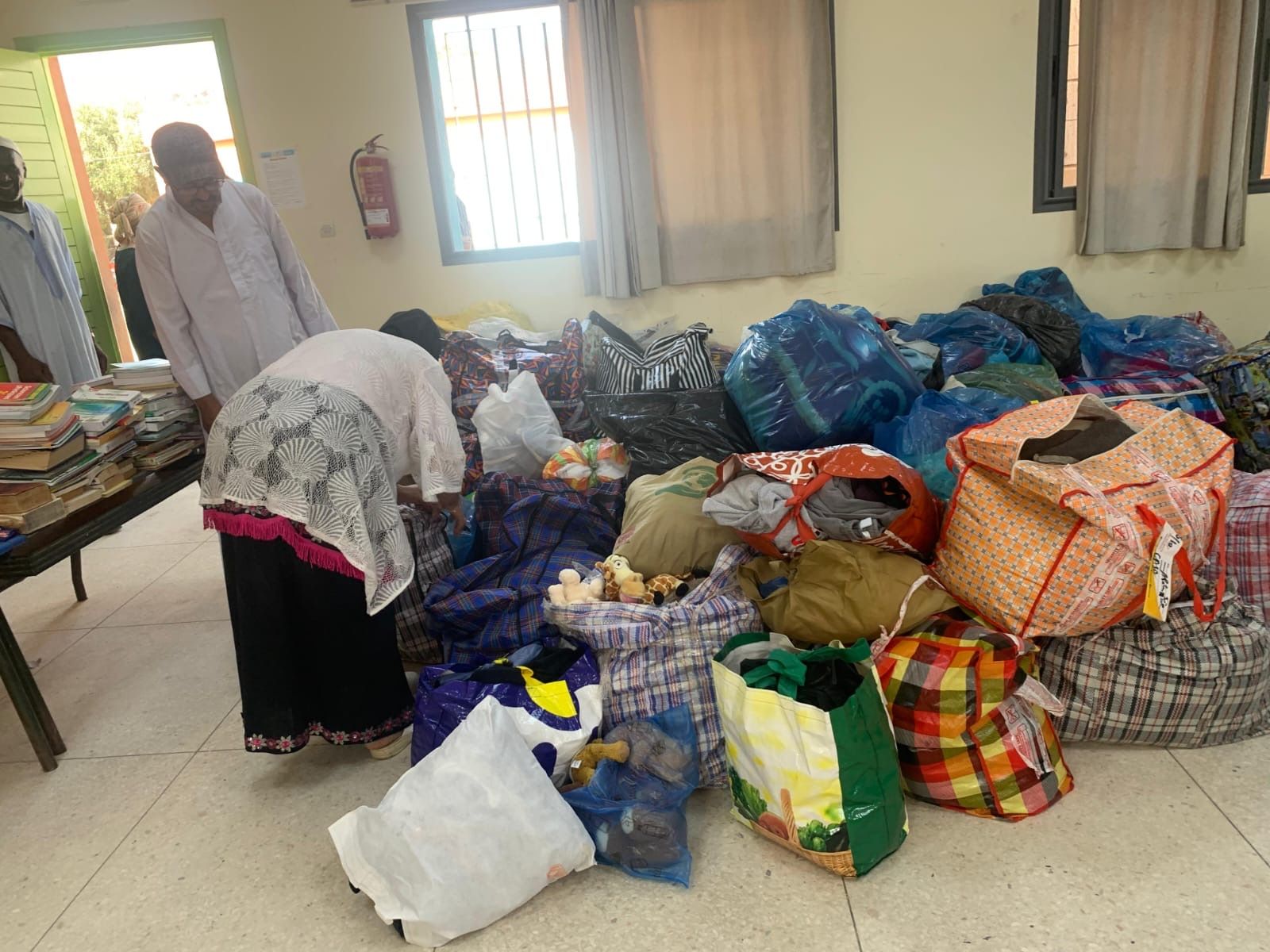 Préparation des sacs de dons